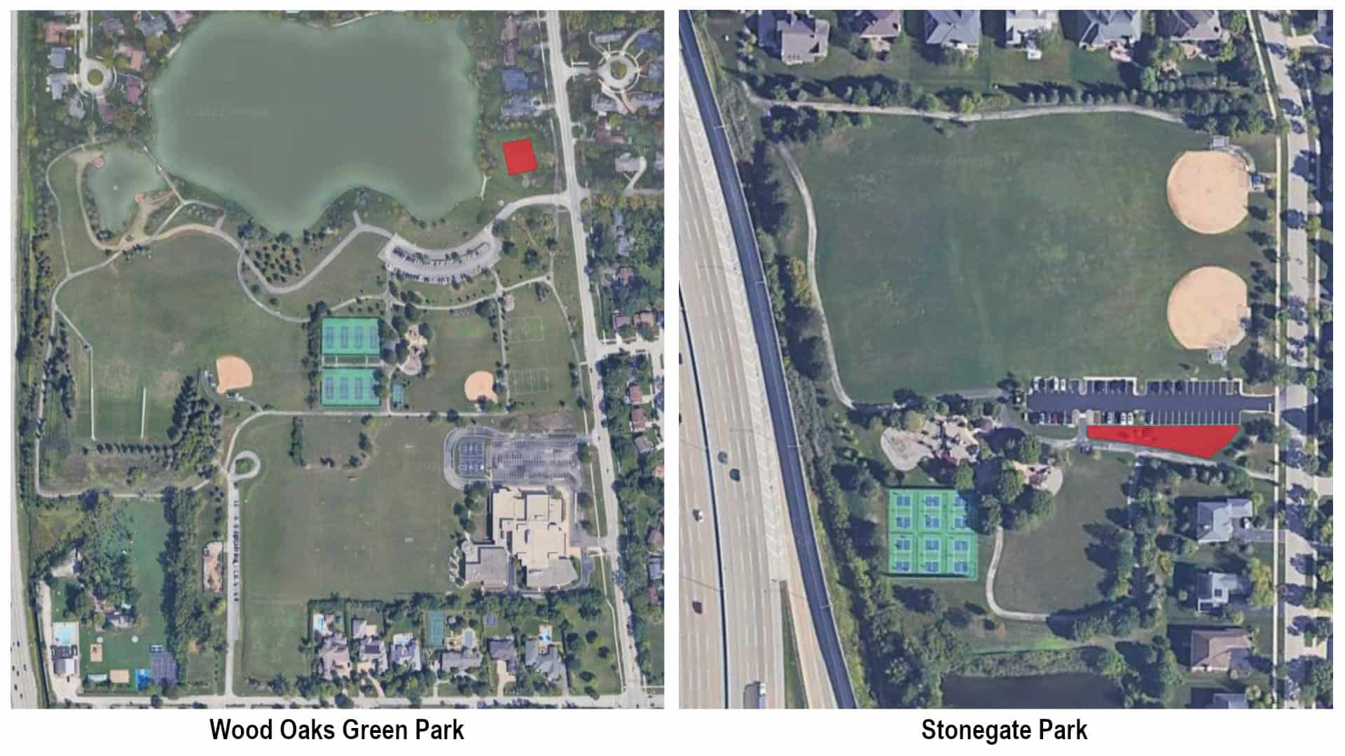 No Mow May - Maps of Wood Oaks Green Park & Stonegate Park